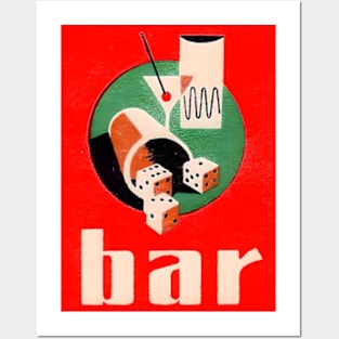 Bar Sign - Cocktail Martini & Dice 1950s Posters and Art